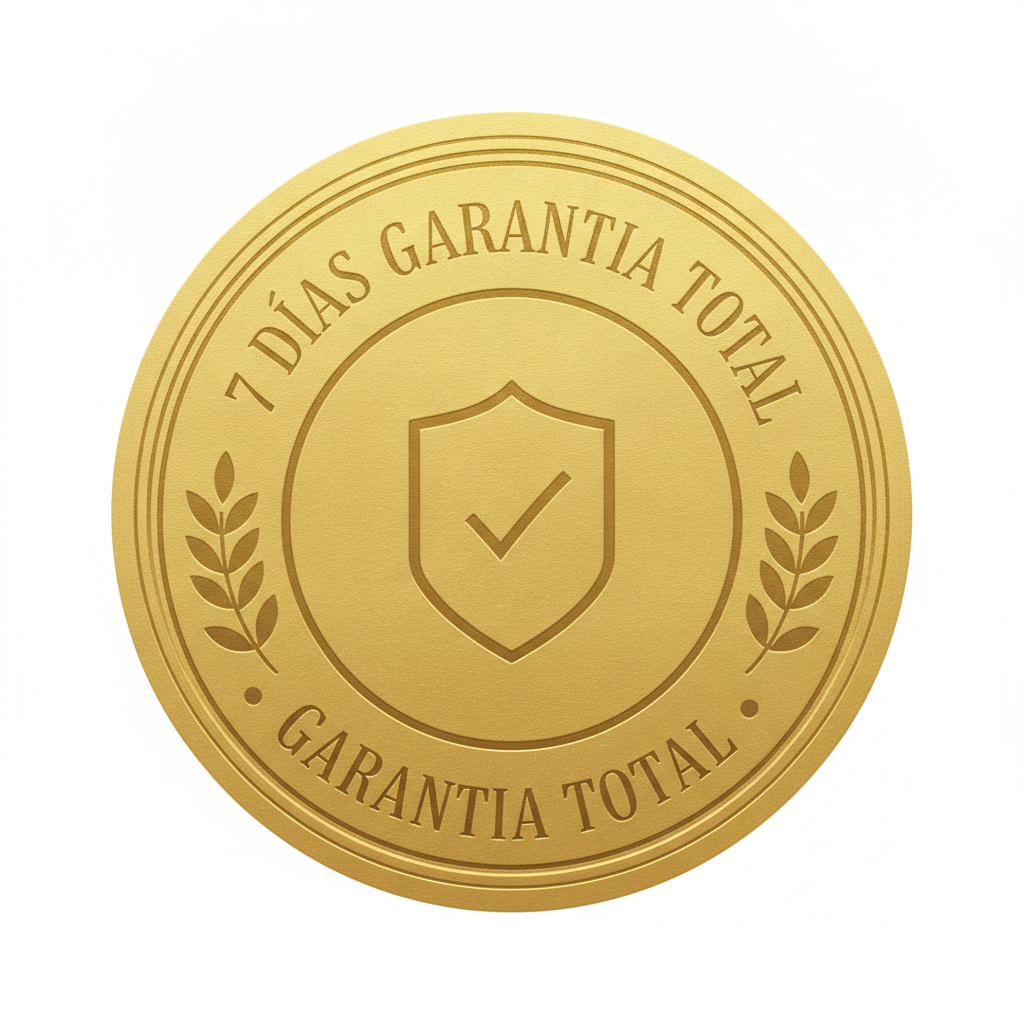 Selo dourado de Garantia Incondicional de 7 Dias com escudo